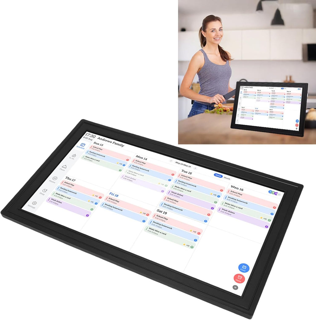 Yoidesu Smart Digital Calendar, 1080p HD Touchscreen Interactive Chore Chart with App Control, Desk WiFi Family Planner with 32GB Memory, for Family Schedules Meeting Reminders (US Plug)