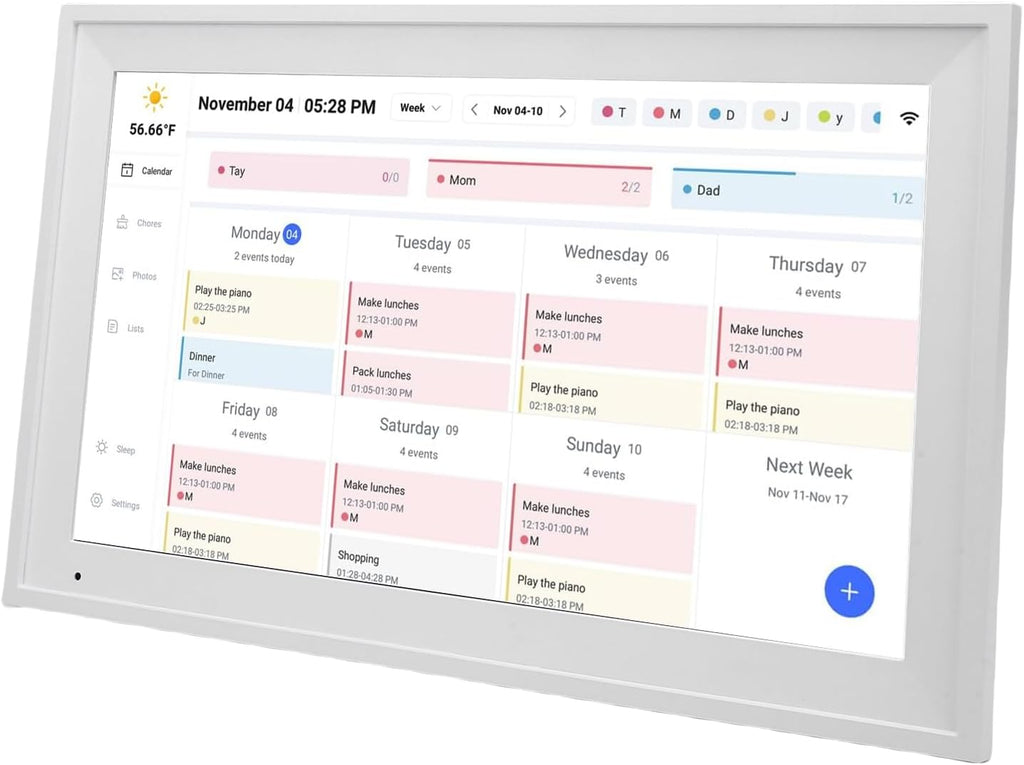 SUNGOOYUE 15.6 Inch Smart Digital Calendar, Wall Mountable Touchscreen Family Planner with Full HD 1080P Display, WiFi Sync for Calendar (US Plug)