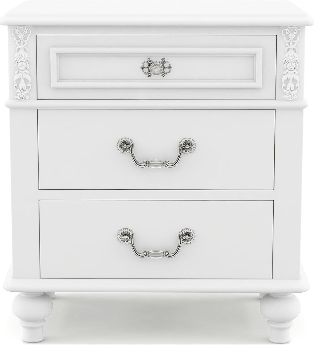 Furniture of America Mondu 3-Piece White Wood Bedroom Set - Full + 2 Nightstands