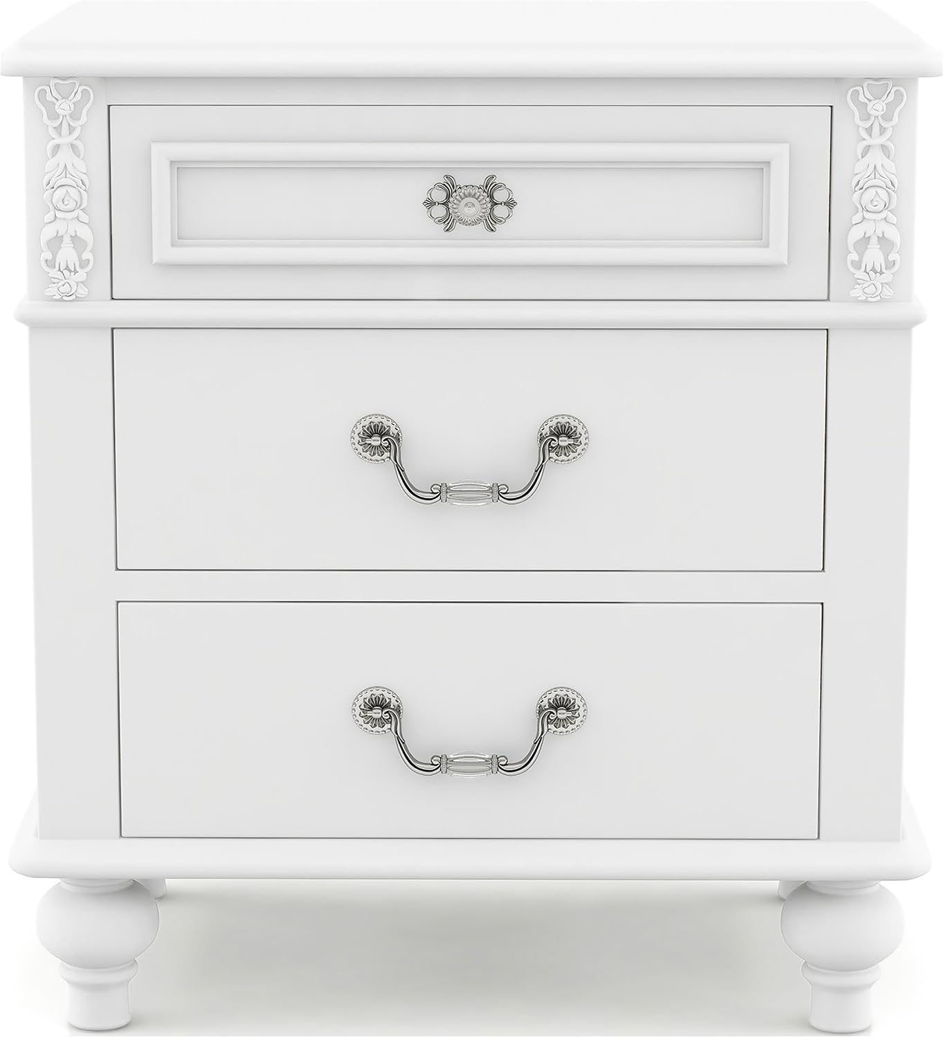 Furniture of America Mondu 3-Piece White Wood Bedroom Set - Full + 2 Nightstands