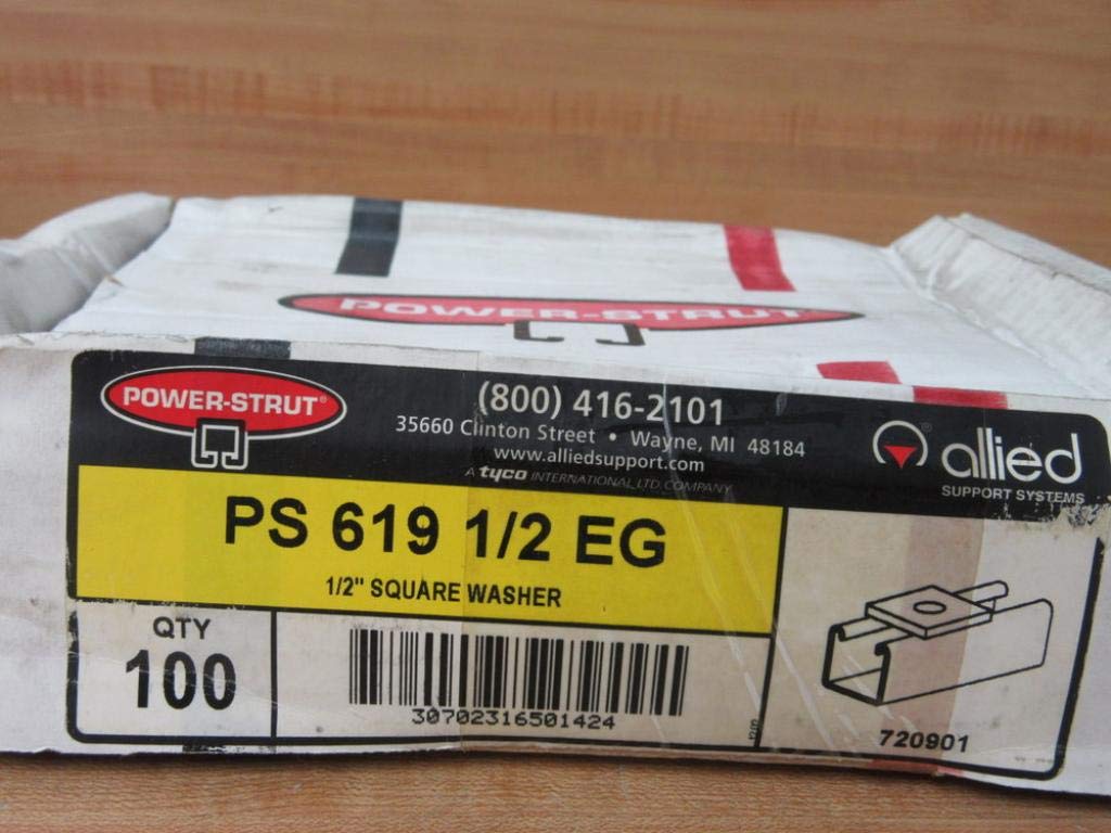 Power Strut PS 619 1/2 EG 1/2' Square Washer PS61912EG (Pack of 100)