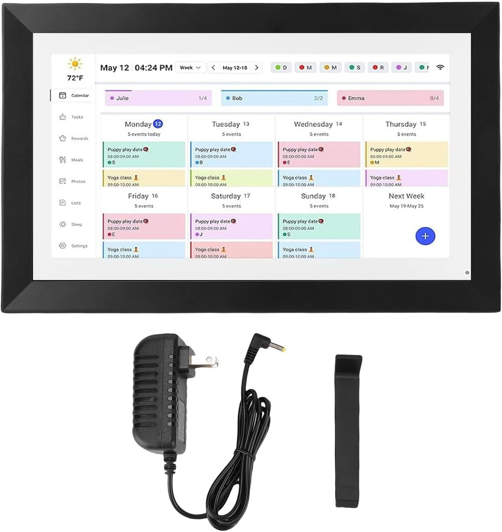 15.6' Smart Digital Calendar, 1080P Touchscreen WiFi Interactive Family Planner with Auto Sync, Cloud Album, 32GB Storage (US Plug)