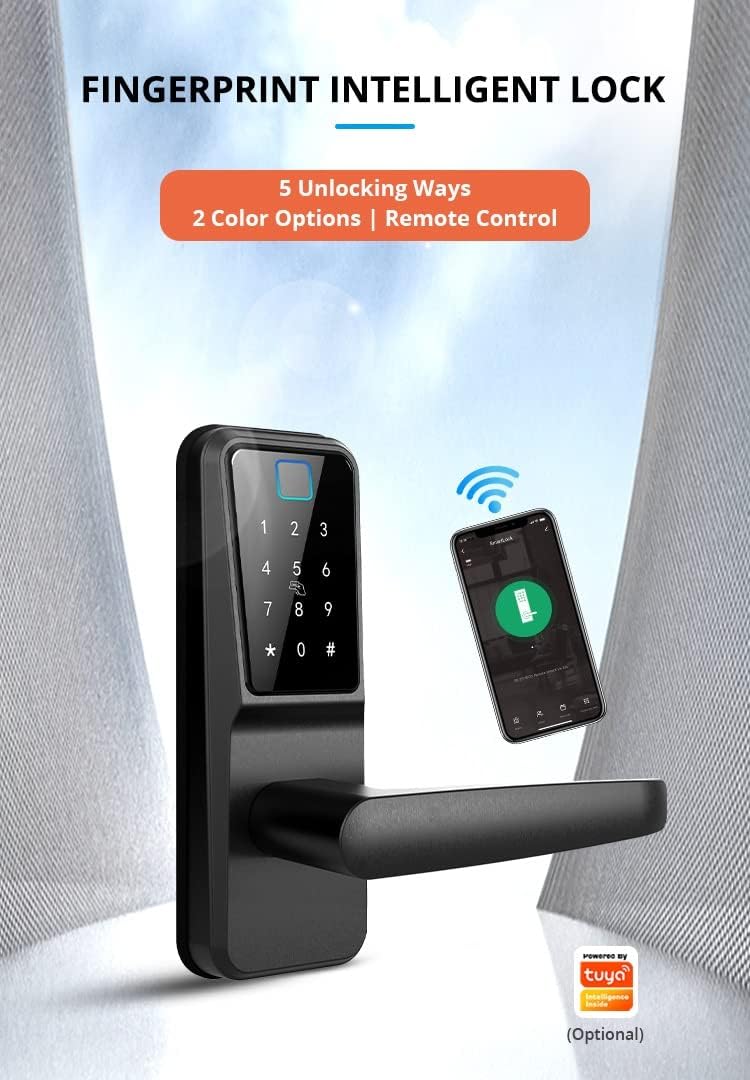 Waterproof Outdoor TUYA Fingerprint Lock APP Code Keyless Smart Electronic Door for Aluminum Door/Iron Gate