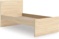 Signature Design by Ashley Onita Minimalist Panel Platform Bed, Foundation or Box Spring Not Needed, Twin, Beige