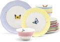 Lenox Dinnerware Set, Butterfly Meadow Colors 18-Piece Set, Service For 6, Porcelain, Dishwasher Safe, Colorful Design, Dinner Plates, Accent Plates, Bowls, Plate & Bowl Sets (18 Pieces, Assorted)