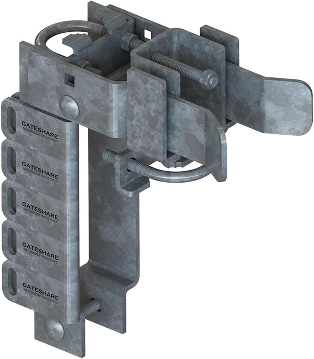 GateShare® Multi-Lock Latch for Single Walk Chain Link Gate 1-5/8' or 2' Gate Frame and Latching on a 2-1/2' Post. Up to 5 Padlocks - GSL-5-25 - Nationwide Industries