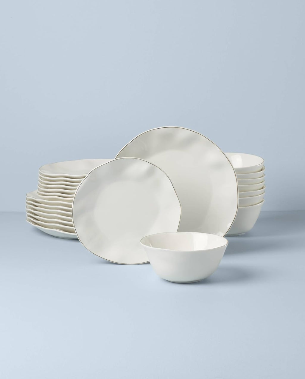Lenox 895681 Blue Bay White 24-Piece Dinnerware Set