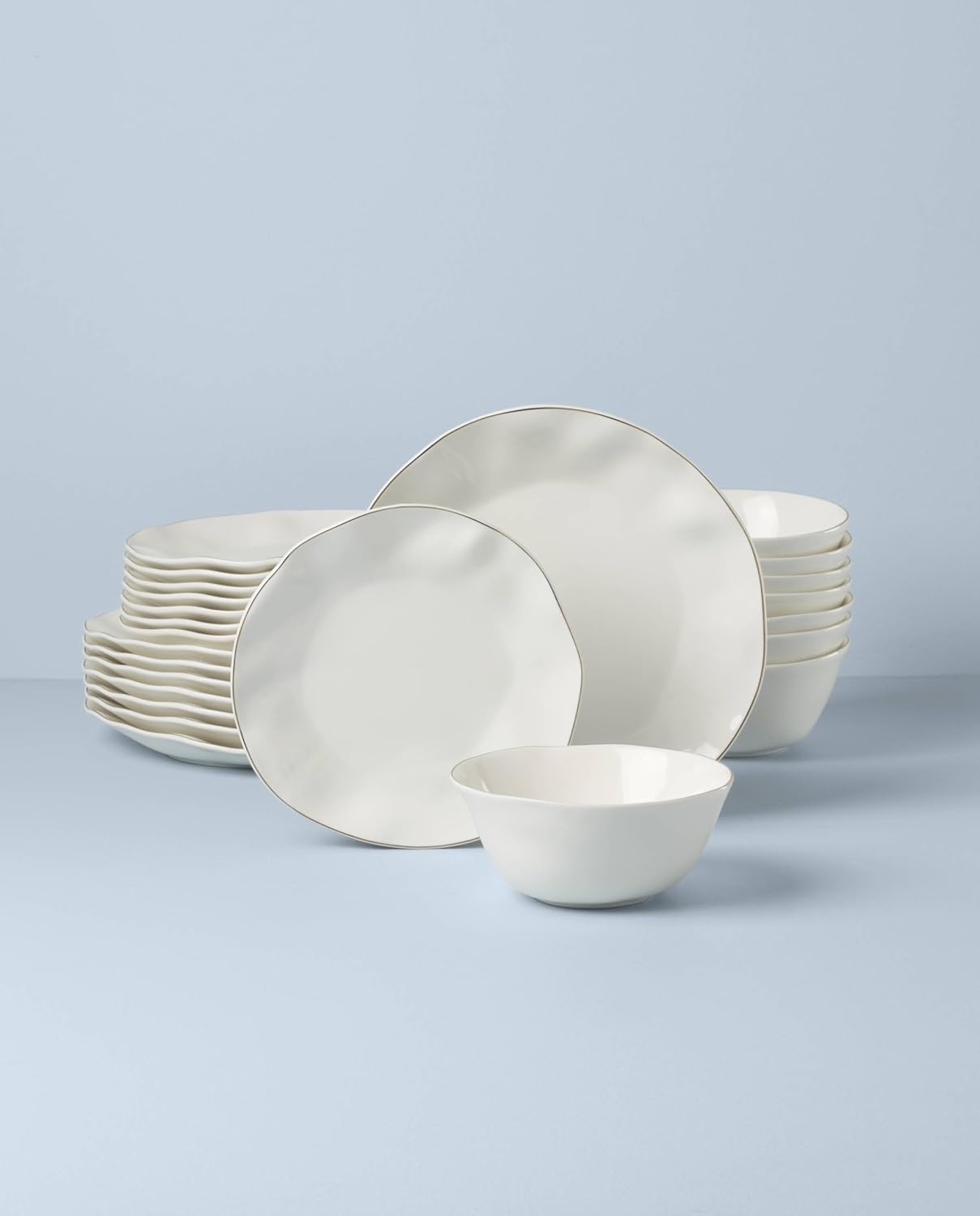 Lenox 895681 Blue Bay White 24-Piece Dinnerware Set