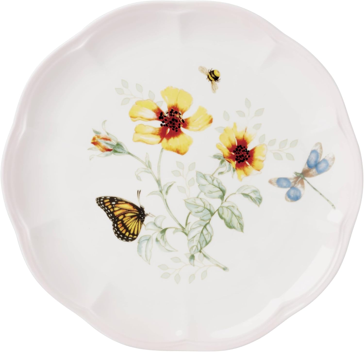Lenox Dinnerware Set, Butterfly Meadow Pink 12-Piece Set, Service For 4, Porcelain Bowls, Plates And Bowls Set, Microwave Safe, Dishwasher Safe, Dishes, Home & Kitchen (Assorted, 12 Pieces)
