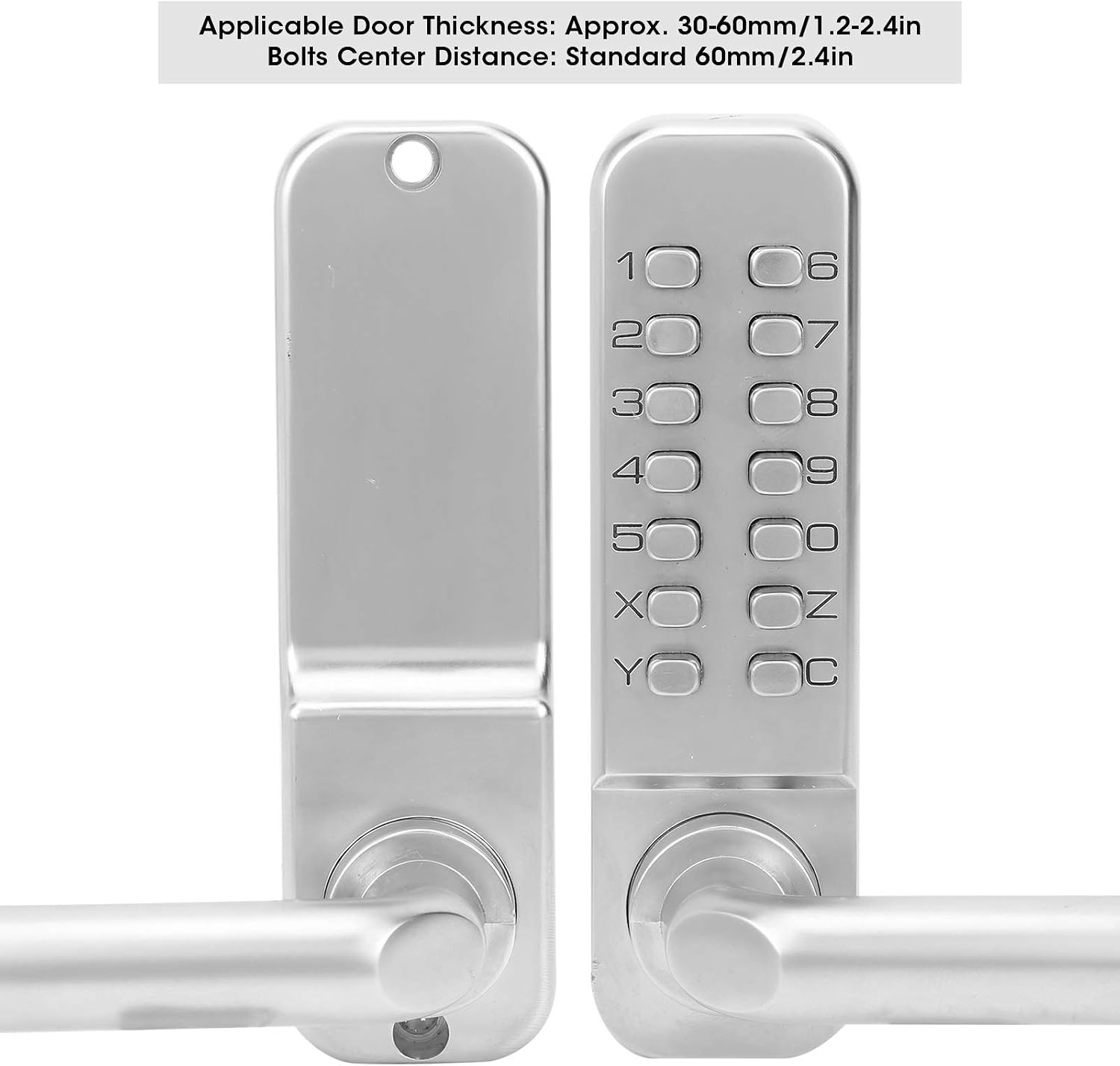 Keyless Door Lock, Mechanical Combination Gate Locks with Handle, Digital Code Password Entry, Safety Home Aess