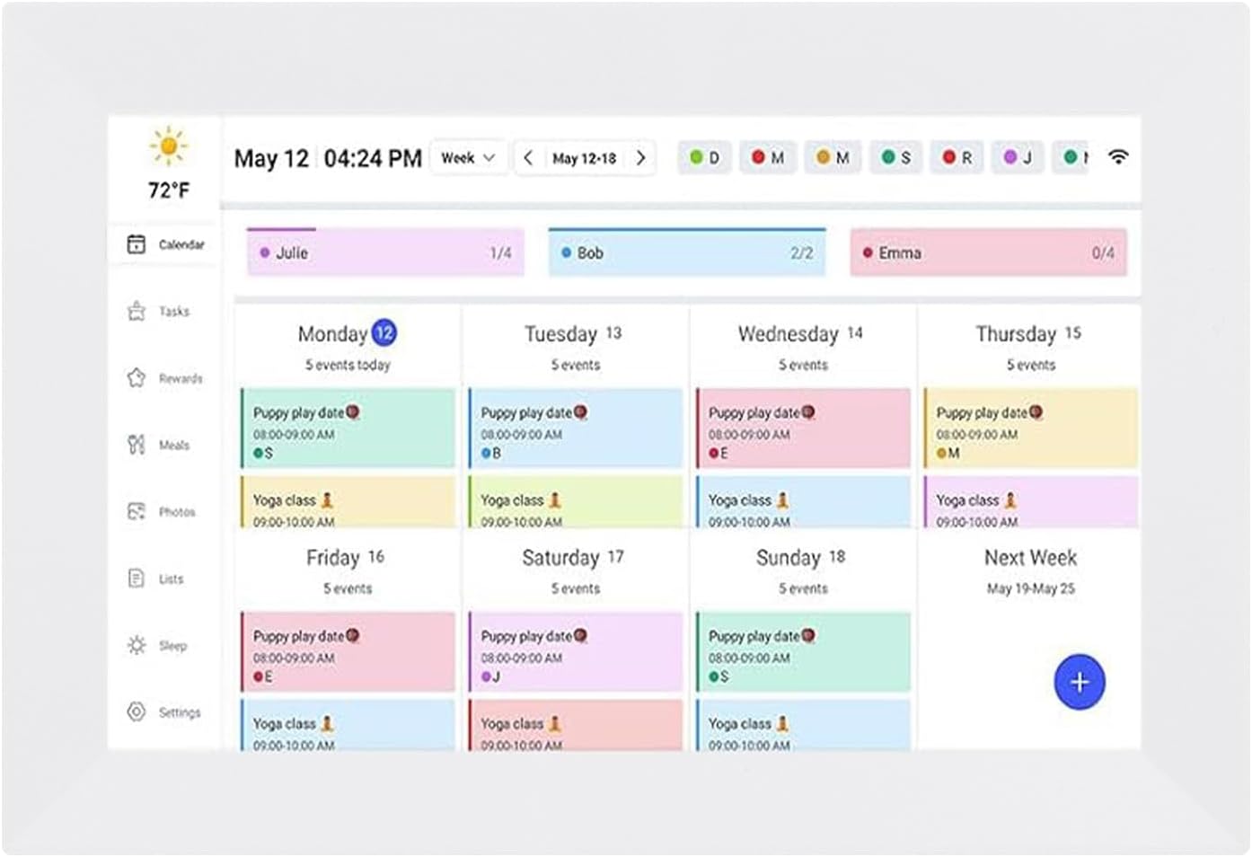 Vikye 10.1in Digital Calendar, Wall Planner Digital Calendar & Chore Chart, Customize Dashboard Smart Touchscreen Interactive Display for Family Schedules (US Plug)