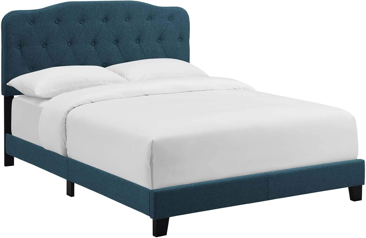 Modway Amelia Tufted Fabric Upholstered Full Platform Bed in Azure