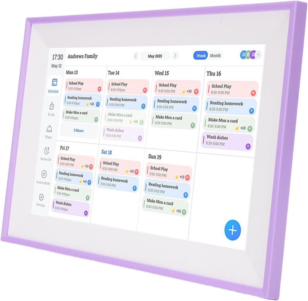 WALFRONT 10.1 Inch Digital Calendar with Smart Touch Screen WiFi Family Planner Chore Chart for Home Interactive Display for Routines Wall Desk Mountable