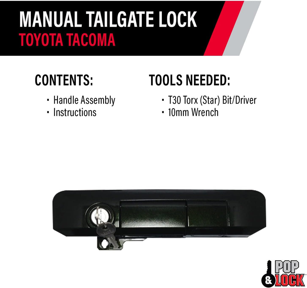 Pop & Lock PL5511 Spruce Mica Manual Tailgate Lock for Toyota Tacoma (Standard Lock)