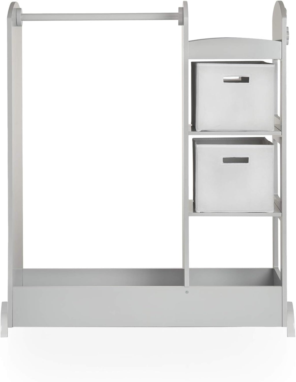Guidecraft See and Store Dress-up Center – Gray: Kids Dramatic Play Storage Armoire with Mirror, Rack, Shelves & Bottom Tray - Toddlers Costume & Toy Organizer Furniture