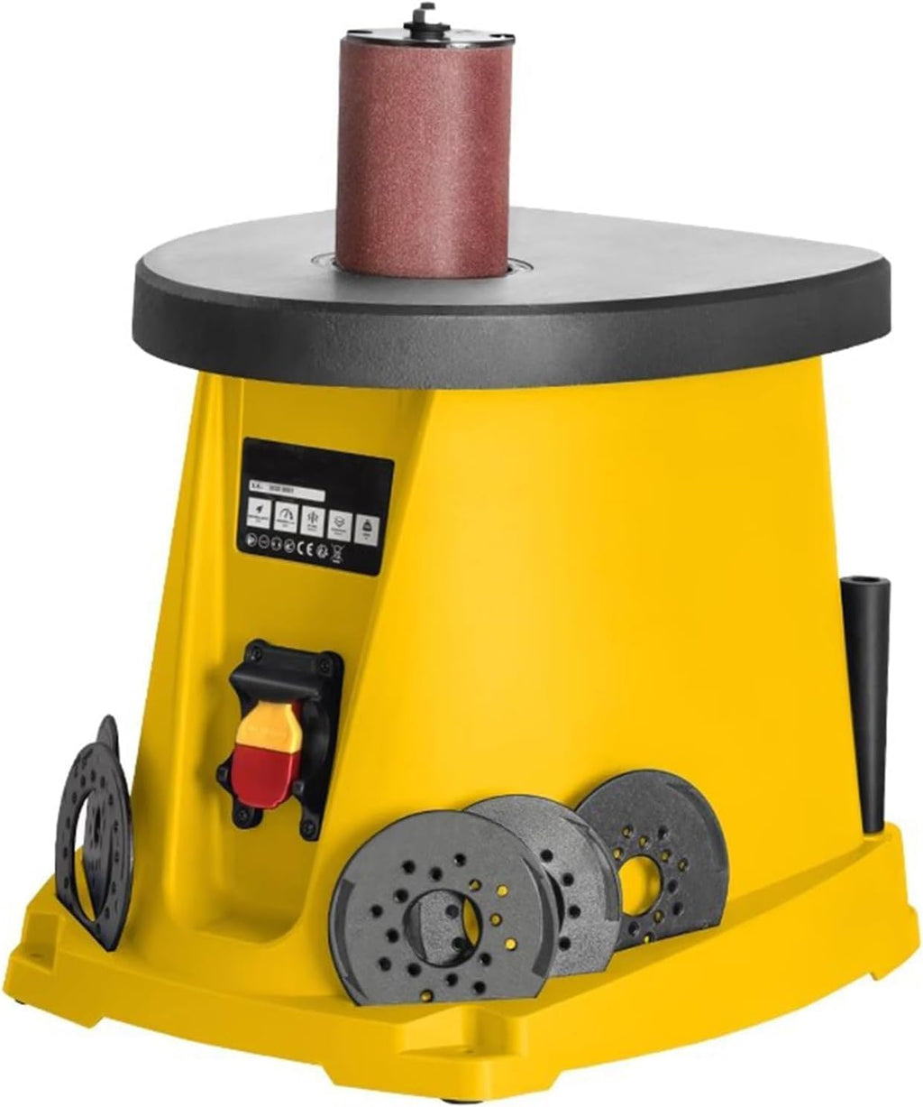 Oscillating Spindle Sander, Electric Drum Sander, 2000 RPM/MIN Maximum Speed, with cast Iron Table, 3 Sets of Sandpaper,for Woodworking Projects