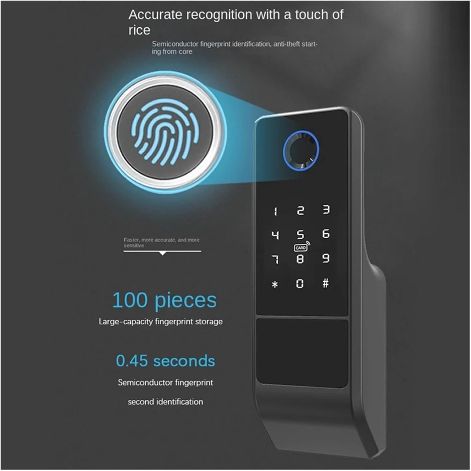 Waterproof Tuya WiFi Smart Door Lock Digital Password Double Fingerprint Electronic Rim Lock for Outdoor Iron Gate Door