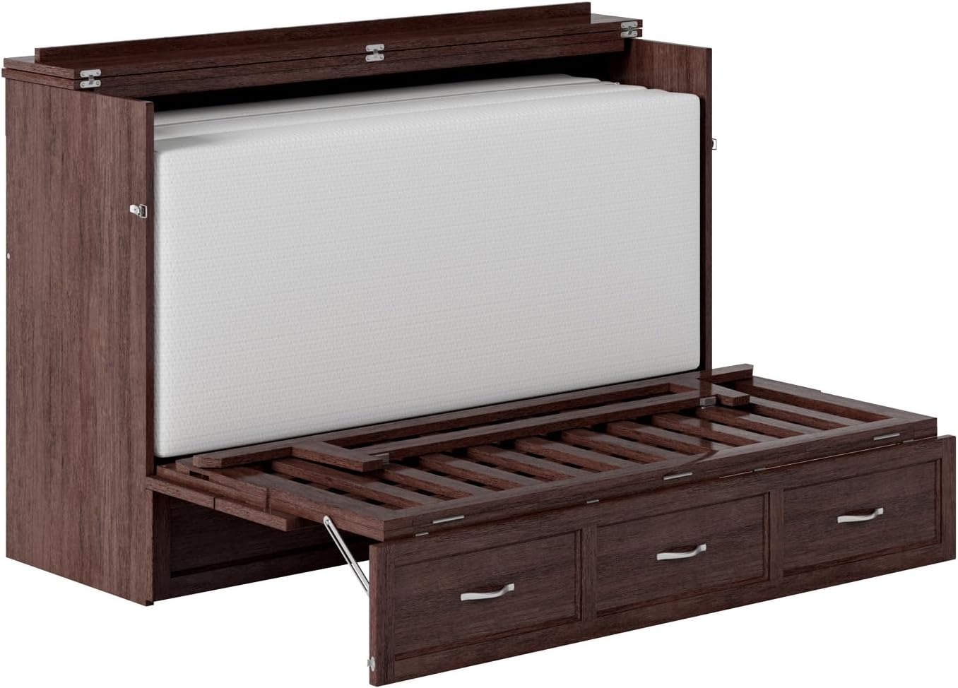AFI Deerfield Murphy Bed Chest with Charging Station, Queen, Burnt Amber