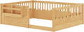 Bellemave Full Floor Bed with Bookshelf and Safety Guardrail