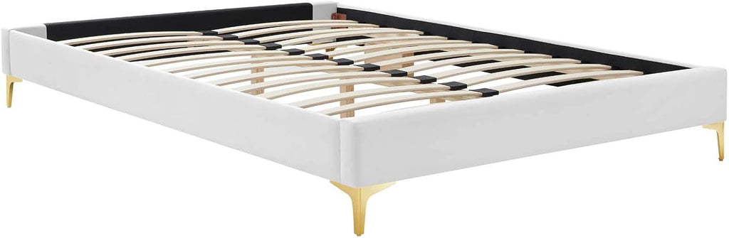 Modway MOD-6307-WHI Sutton King Performance Velvet Bed Frame, White