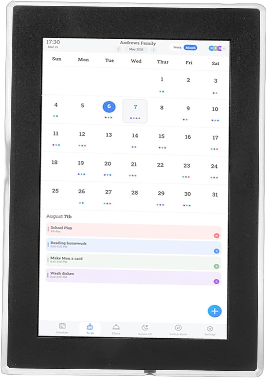 Bewinner Digital Calendar, 10.1 Inch Wall Planner Electronic Calendar & Chore Chart, WiFi Smart Touchscreen Interactive Display for Family Schedules, Auto Rotate, APP Control (US Plug)