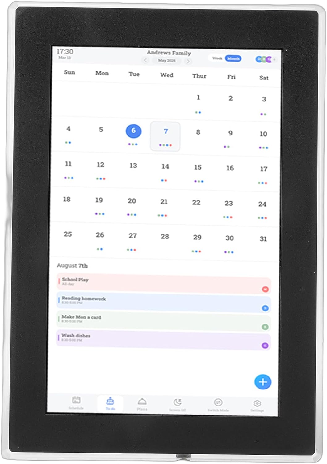 Bewinner Digital Calendar, 10.1 Inch Wall Planner Electronic Calendar & Chore Chart, WiFi Smart Touchscreen Interactive Display for Family Schedules, Auto Rotate, APP Control (US Plug)