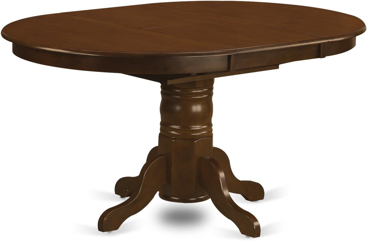 East West Furniture KEVA7-ESP-W 7 Piece Dining Set Consist of an Oval Dining Room Table with Butterfly Leaf and 6 Wood Seat Chairs, 42x60 Inch, Espresso