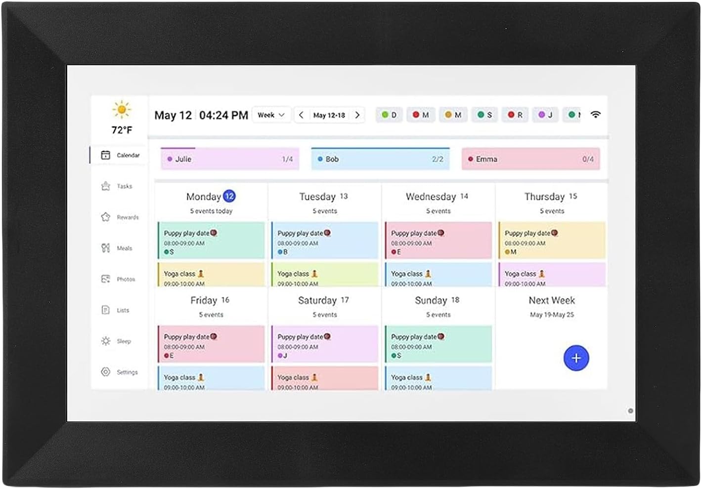GOWENIC WiFi Smart Digital Calendar, 10.1 Inch Touchscreen, 32GB of Digital Photo Storage, Interactive Chore Chart, Meal Planner, Smart Home Planner (US Plug)