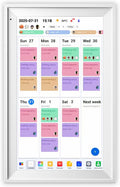 15.6 Inch Digital Calendar, Smart Family Organizer with 1920x1080 IPS Touchscreen, 64GB WiFi Electronic Chore Chart & Meal Planner, Wall Mountable Desk Display for Home (White)