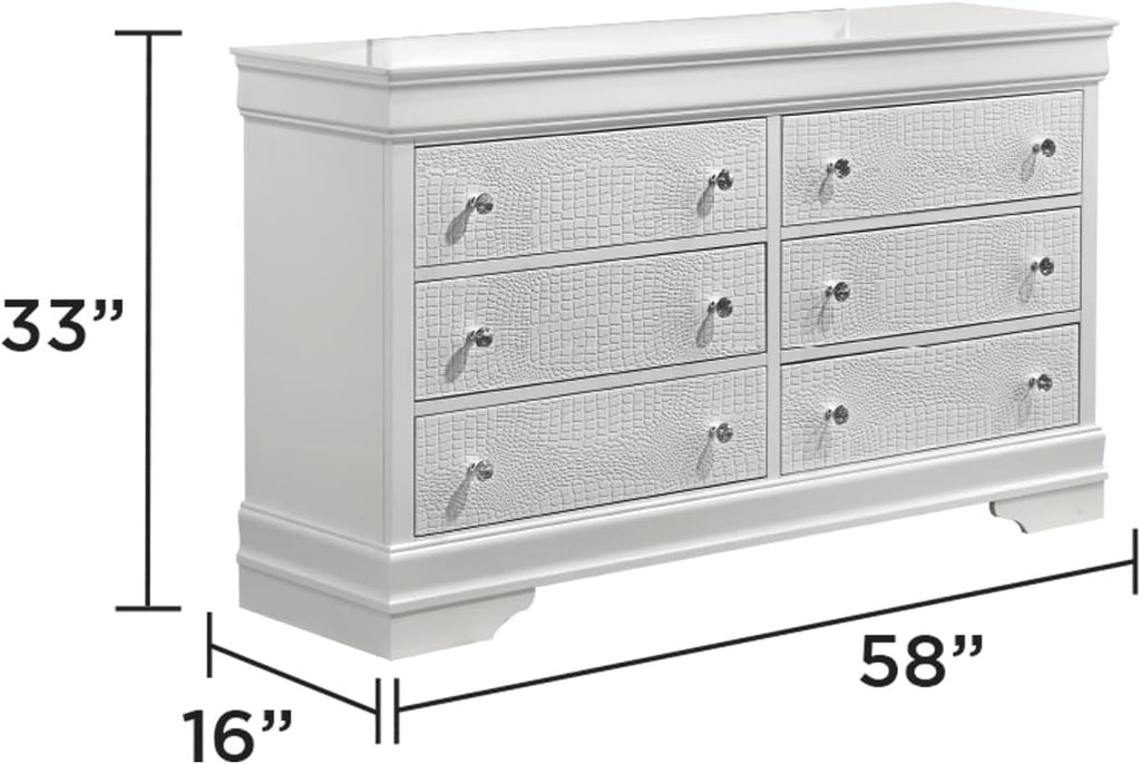Upholstered Modern Style 4 Pc Full Bedroom Set with LED Headboard Made with Wood in White