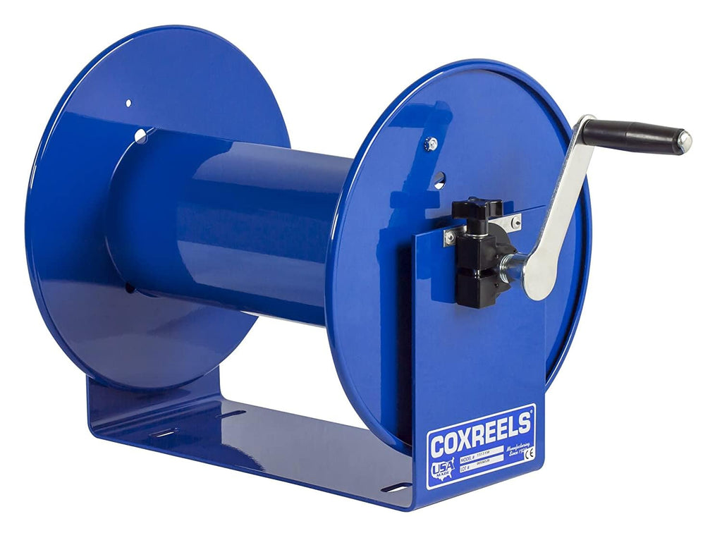Coxreels 112-3-50 Compact Hand Crank Steel Hose Reel - 4,000 PSI - Holds 3/8' x 50' Length Hose - Perfect for Air Compressor, Garden, Pressure Washer, Electric Hoses (Hose Not Included) Made in USA