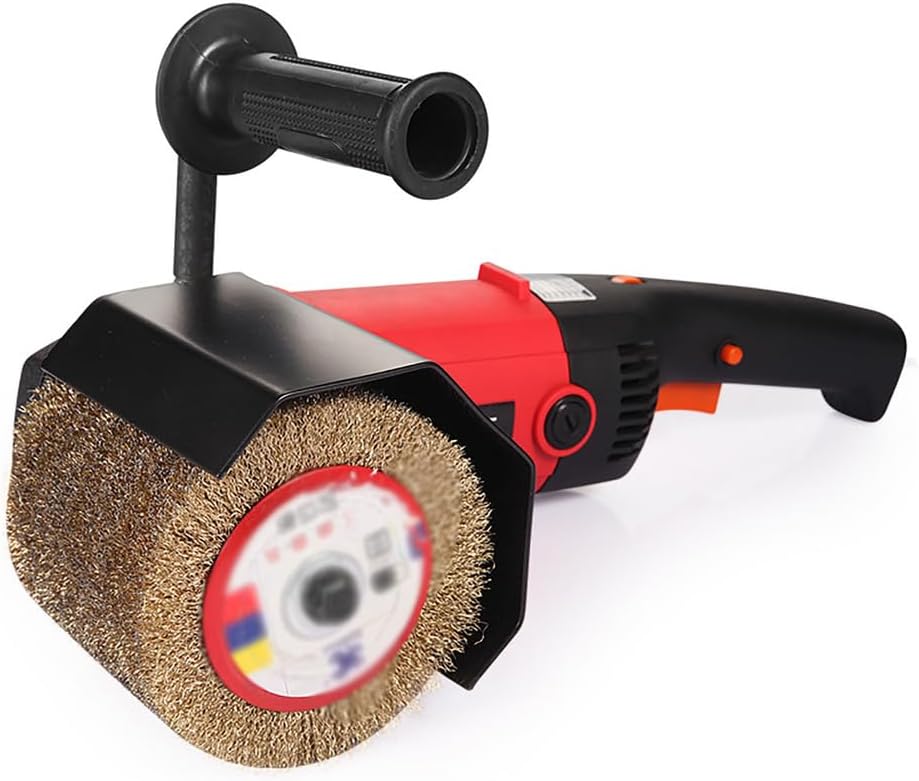 Brush Polishing Machine, Electric Handheld Polisher, Burnishing Machine 1400W, 6-speed Adjustment, Sander with Burnishing Wheel, for Stainless Steel, Metal, Floor, Wood