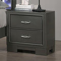 MASARA Contemporary 3-Piece Bedroom Set with Textured Headboard Panel, Platform Bed paired with Two Nightstands, Metallic Gray, (King (U.S. Standard))