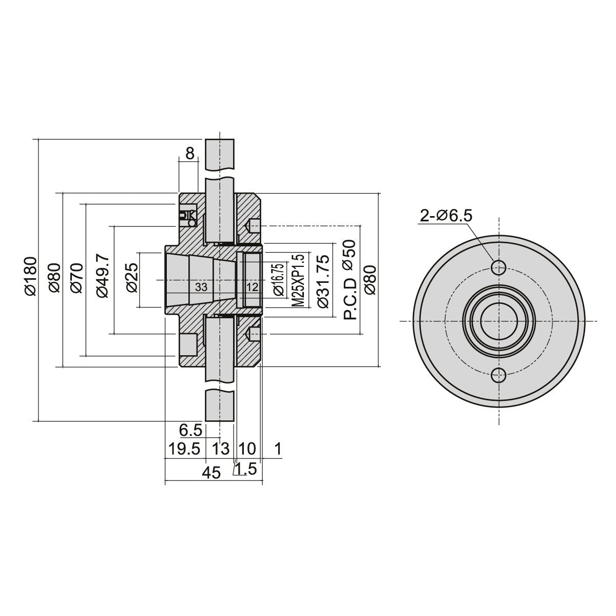 HHIP 2420-0352 F450 Grinding Wheel Adapter