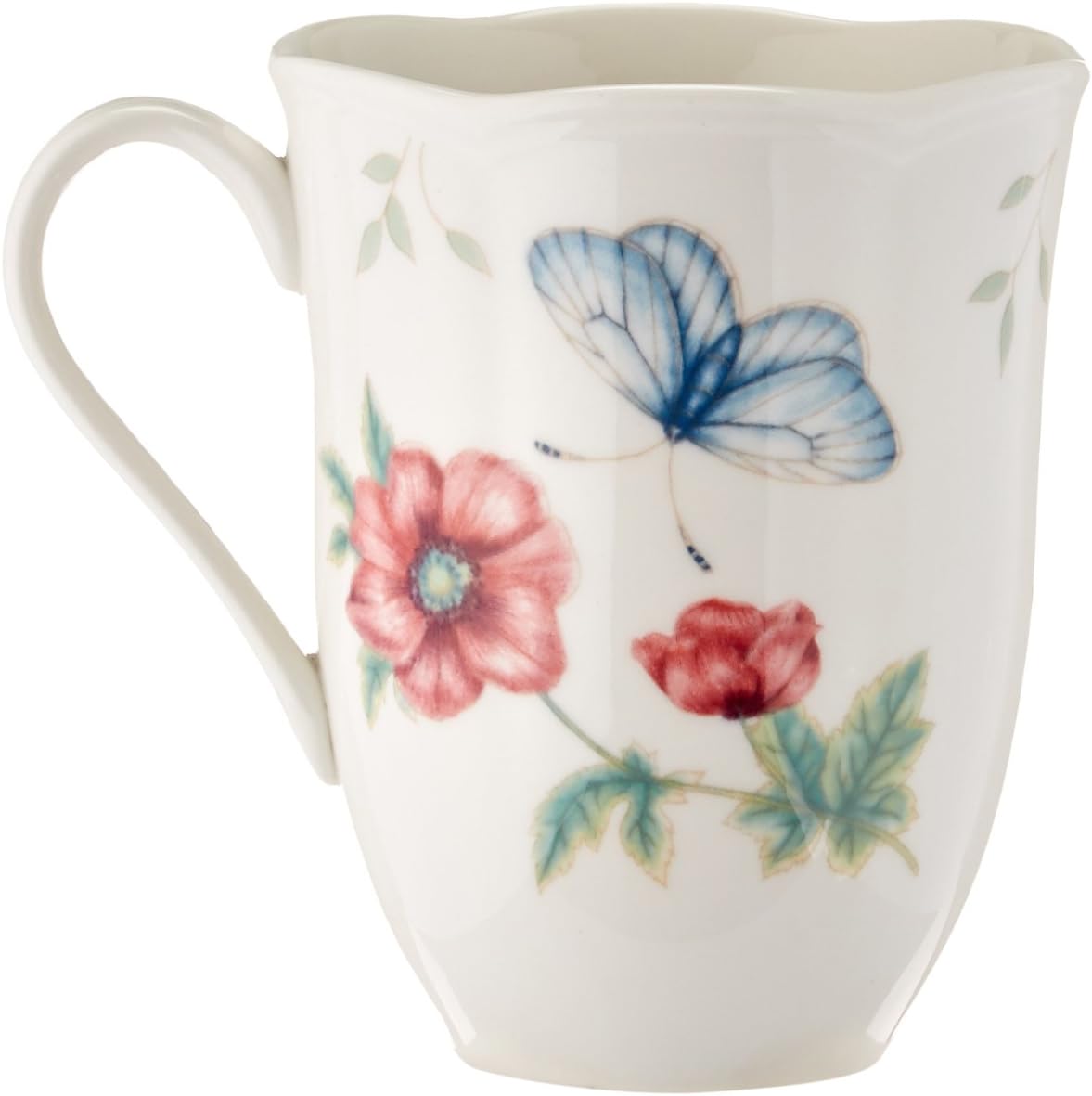 Lenox Dinnerware Set, Butterfly Meadow 18-Piece Set, Service For 6, White Porcelain, Butterfly And Flower Designs, Plates And Bowls Sets, Dishwasher Safe, Home & Kitchen (Assorted, 18 Pieces)
