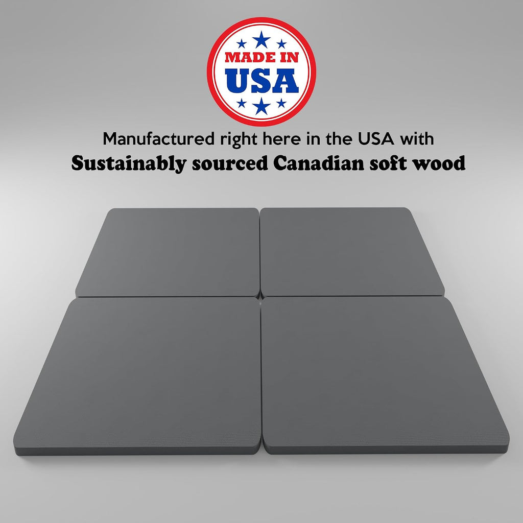 1.5' Split Wood Bunkie Board Full(Fold) Size, Bunkieboard for Bed Support - Fully Assembled, Low Profile Support, Slats Design for Ventilation, Box Spring Alternative