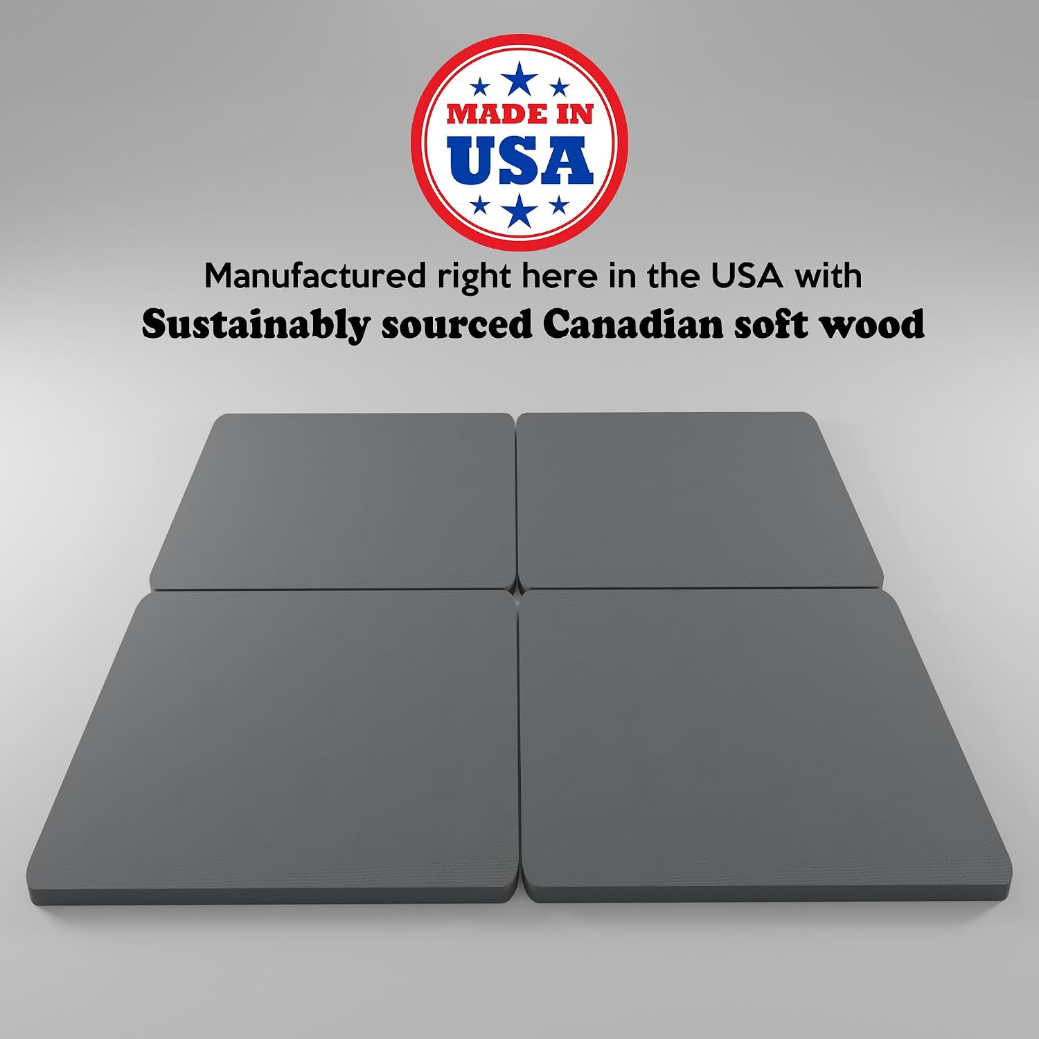 1.5' Split Wood Bunkie Board Full(Fold) Size, Bunkieboard for Bed Support - Fully Assembled, Low Profile Support, Slats Design for Ventilation, Box Spring Alternative