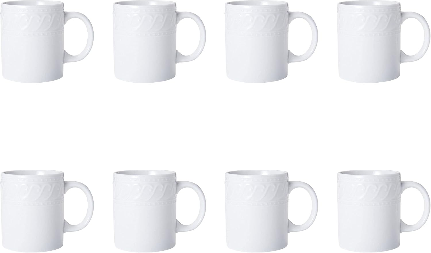 Pfaltzgraff Sylvia 32-Piece White Dinnerware Set, Service for 8, Durable Stoneware Plates, Bowls, and Mugs, Microwave and Dishwasher Safe