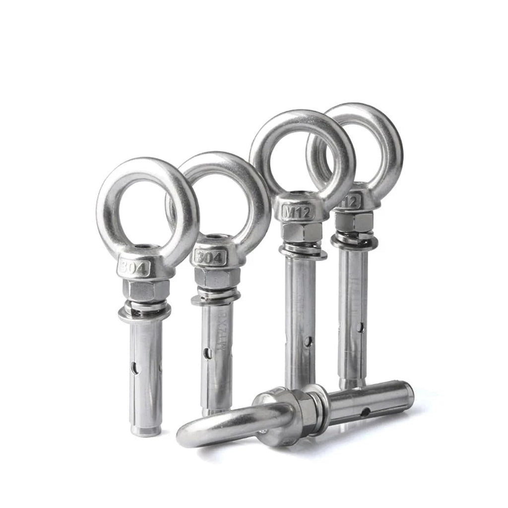Anchor Bolts,Expansion Bolt, Sleeve Anchor Concrete Expansion Eye Bolt 304 Stainless Steel Installation Artifact Hook Long Universal Ring Screws(M6x50mm 4pcs)