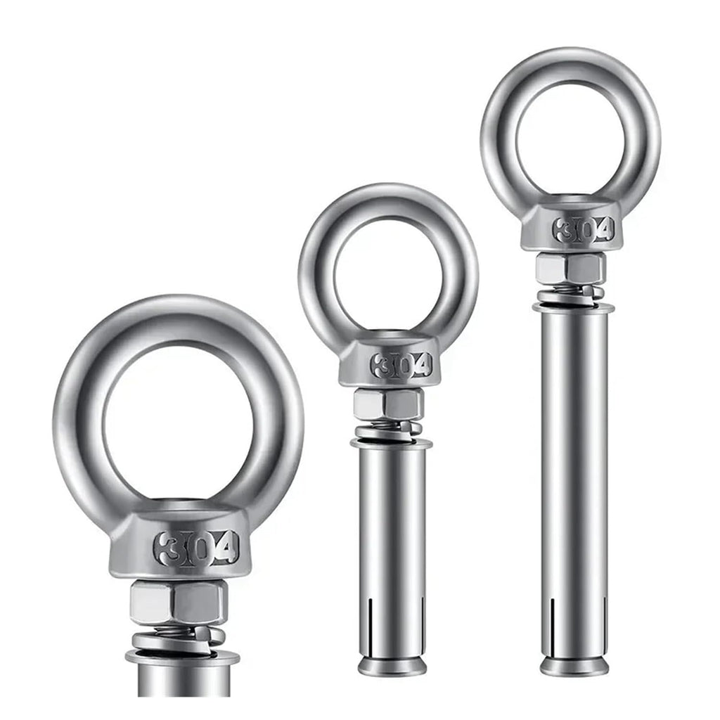 Anchor Bolts,Expansion Bolt, 5Pcs Stainless Steel Universal Ring Expansion Screw Sleeve Anchor Concrete Eye Bolt Installation Artifact Long Hook(M8*120MM)