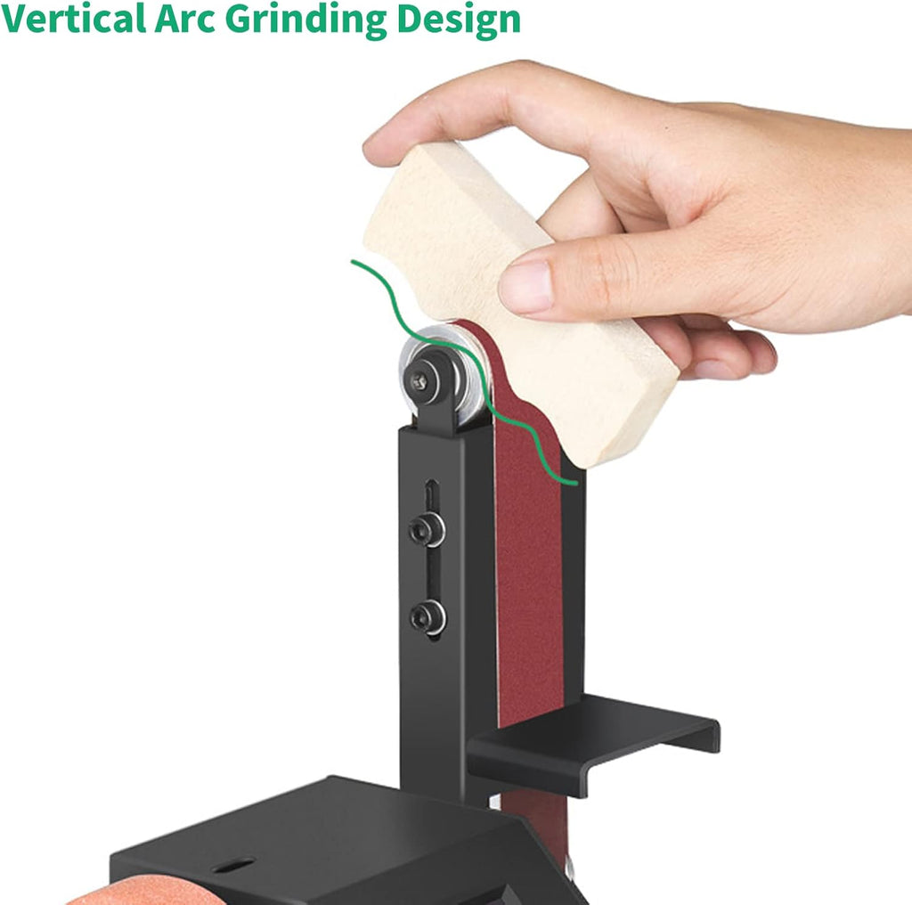 Benchtop Belt Sander with 10 Abrasive Belts 30 Type, 350W 0~90° Adjust Digital Display Sanding Belt Machine, 0~10000Rpm Electric Polishing Grinding Tool