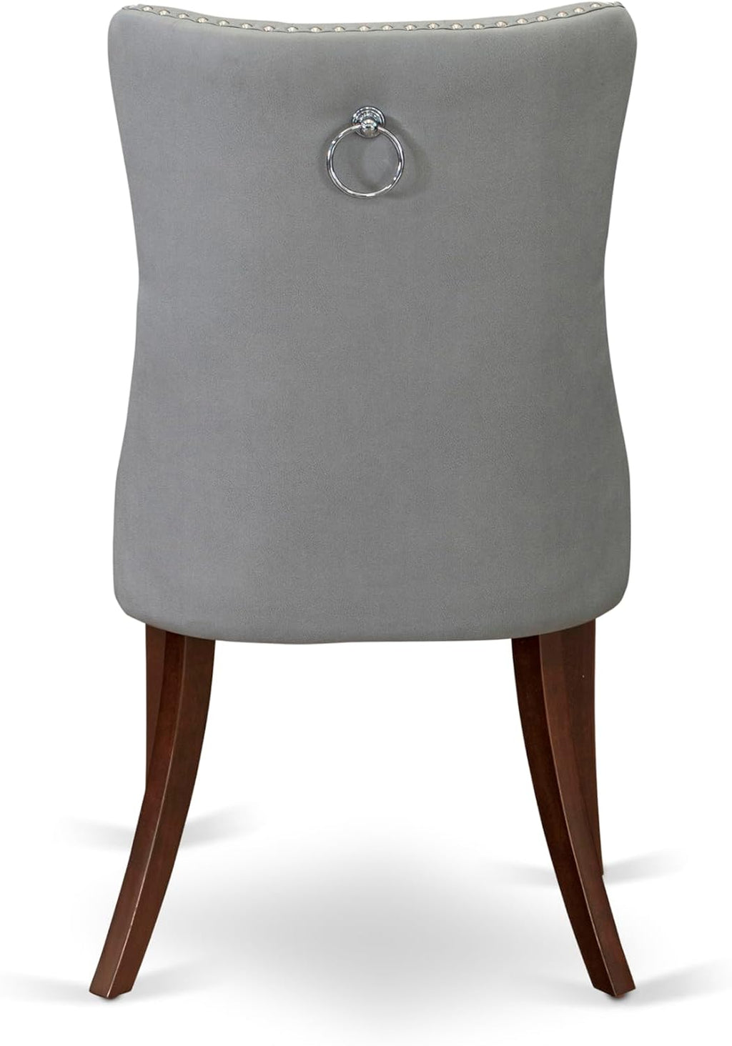 East West Furniture HLDA3-MAH-27 3 Piece Dining Set Consists of a Round Kitchen Table with Pedestal and 2 Polyester Fabric Upholstered Parson Chairs, 42x42 Inch, Mahogany