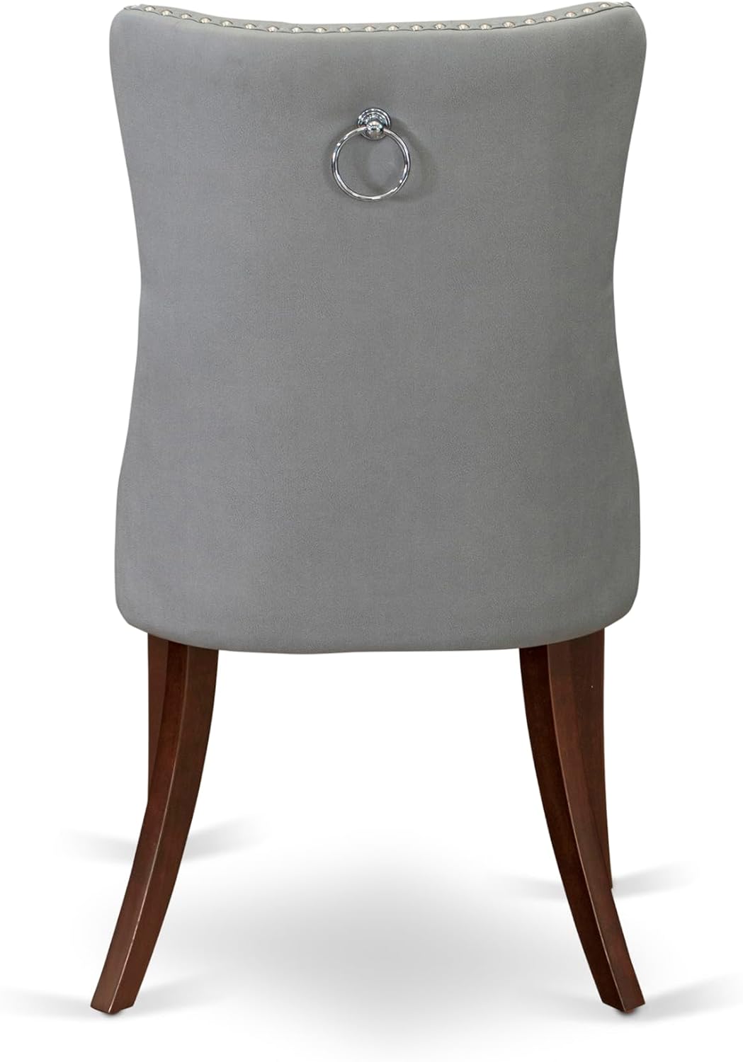 East West Furniture HLDA3-MAH-27 3 Piece Dining Set Consists of a Round Kitchen Table with Pedestal and 2 Polyester Fabric Upholstered Parson Chairs, 42x42 Inch, Mahogany