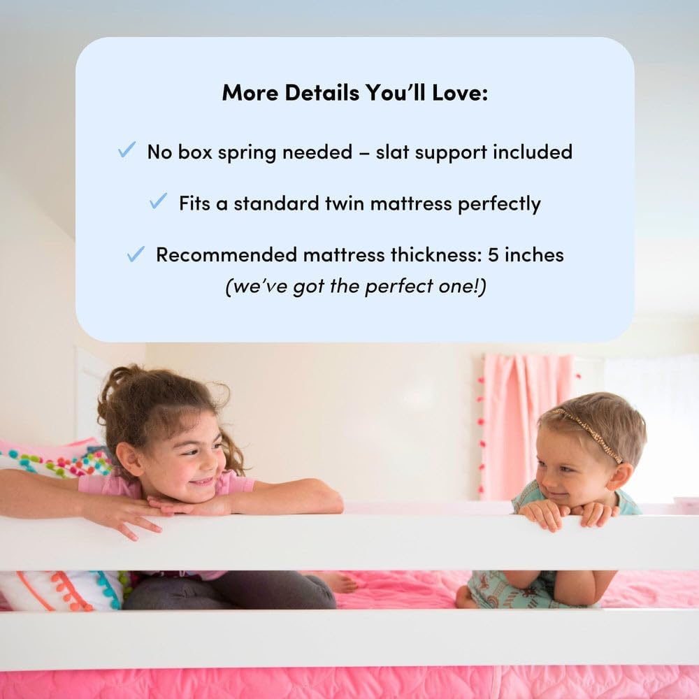 Max & Lily Bunk Bed Twin Over Full Size with Ladder, Solid Wood Platform Bed Frame with Ladder for Kids, 14' Safety Guardrails, Easy Assembly, No Box Spring Needed, Pecan