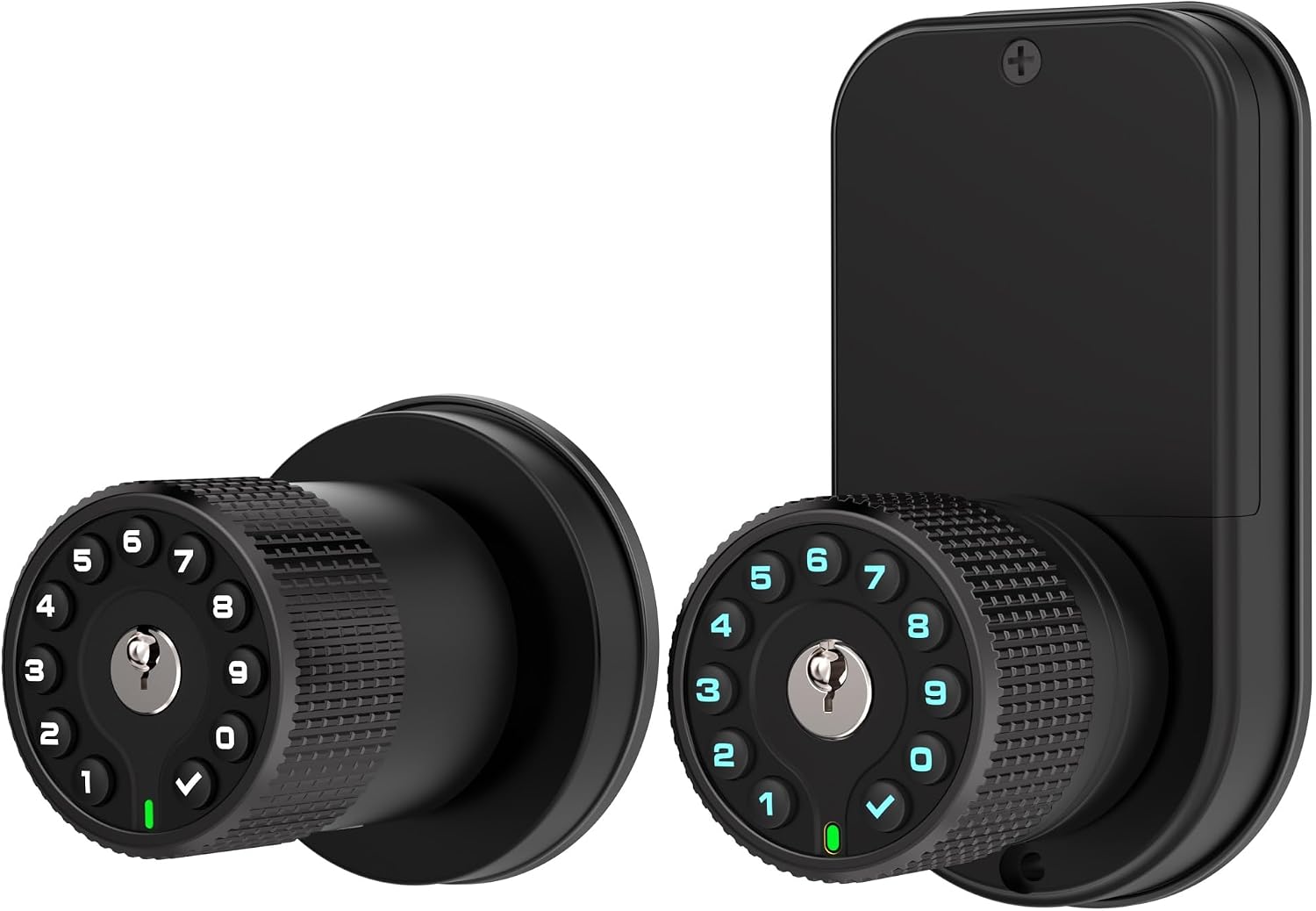 BOTHSTAR Keypad Door Knob with Key,Keyless Entry Door Lock, Code Locks Door Knob, Auto Lock,50 User Code,Easy to Install,for Home,Office,Bedroom,Garage,No Deadbolt, YJ22-BK, Double Sided Matte Black