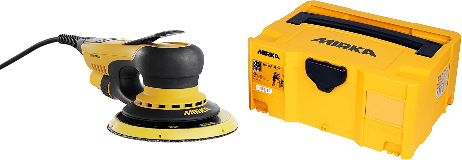 Mirka DEROS 625X CV - 6' Hook & Loop, 2.5mm Random Orbital Sander with Case - 110V Electric Power Tool for Woodworking, Drywall, Automotive Car & Wood Sanding - Professional Dust-Free Sander