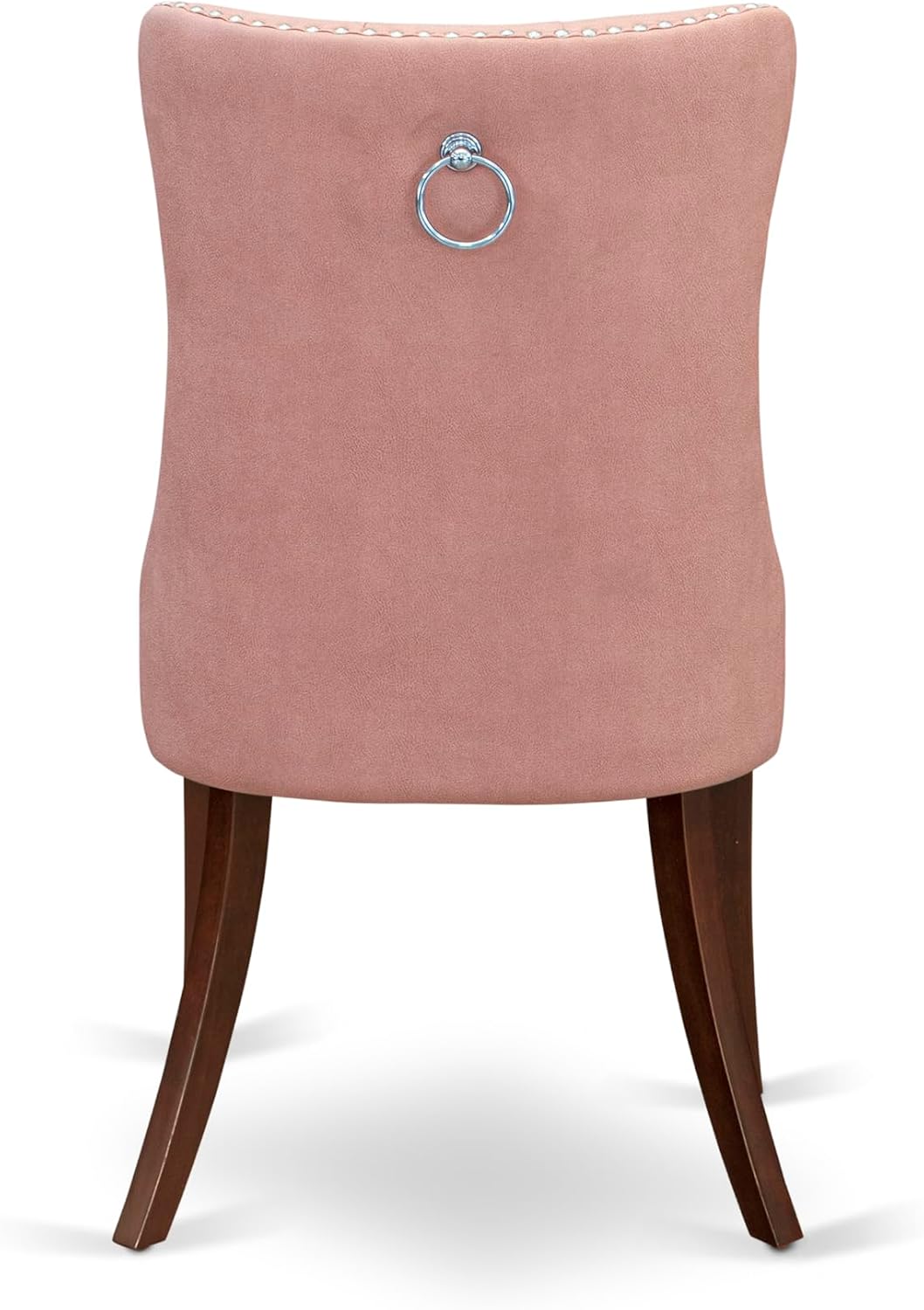 East West Furniture HLDA3-MAH-23 3 Piece Dining Set Consists of a Round Kitchen Table with Pedestal and 2 Polyester Fabric Parson Chairs, 42x42 Inch, Mahogany