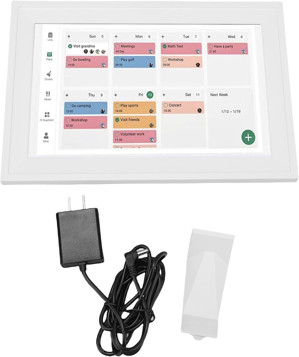 Vikye 15.6 Inch Smart Digital Calendar & Chore Chart, HD Touchscreen Interactive Display, Digital Picture Frame for Seamless Scheduling, 2+32G with APP (US Plug 100‑240V)
