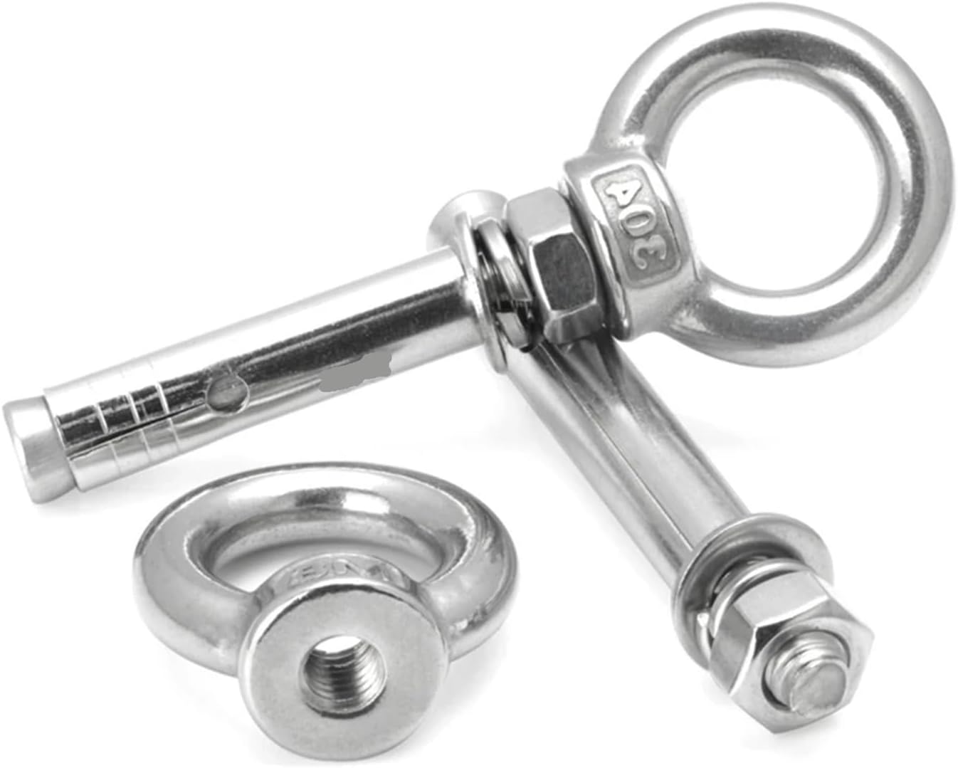 Sleeve Anchor Concrete Expansion Eye Bolt 304 Stainless Steel Installation Artifact Hook Long Universal Ring Screws(M16x150mm 1pc)