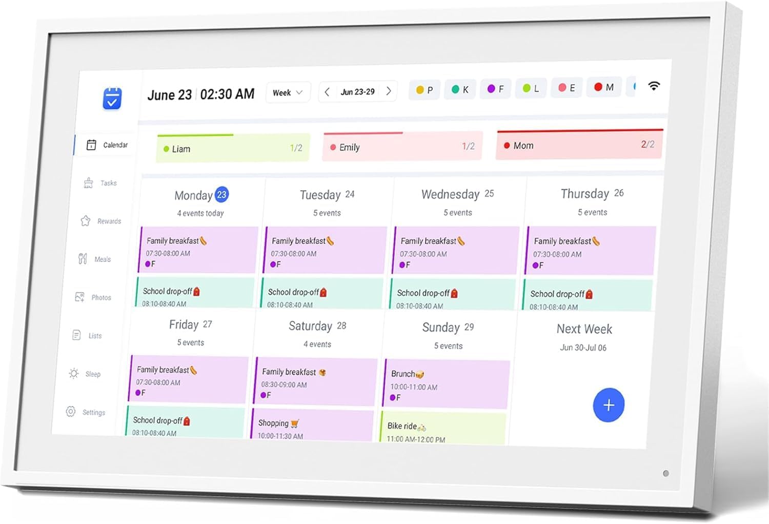 Mezed 15.6' Smart Digital Calendar, Meal Schedule, Duty Chart, HD Smart Touch Screen Home Interactive Electron Calender